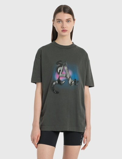 Shop Palm Angels Air Dyed T-shirt In Black