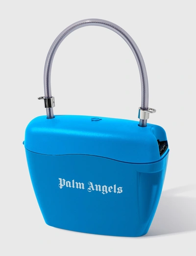 Shop Palm Angels Strap Padlock Bag In Blue