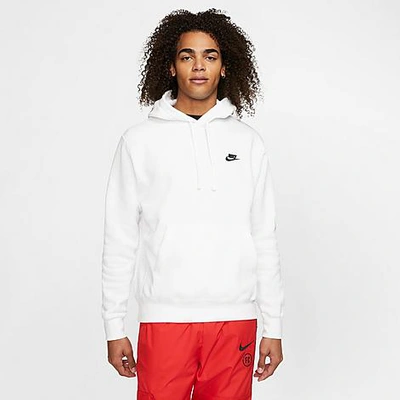 Shop Nike Sportswear Club Fleece Embroidered Hoodie In White