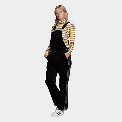 Shop Adidas Originals Adidas Women's Originals Velvet Corduroy Overalls In Black
