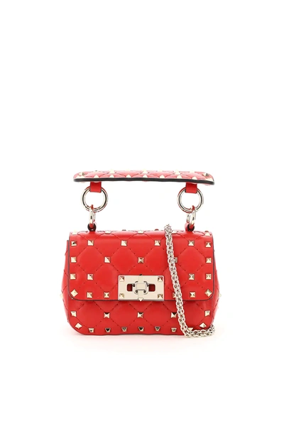 Shop Valentino Rockstud Spike Micro Bag In Red