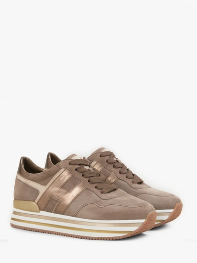 Shop Hogan Midi Platform Sneakers In Brown