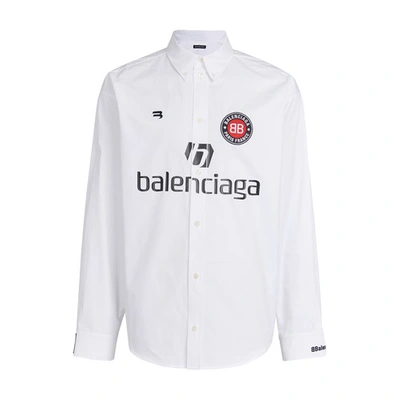 Shop Balenciaga Long Sleeve Soccer Shirt In 9000