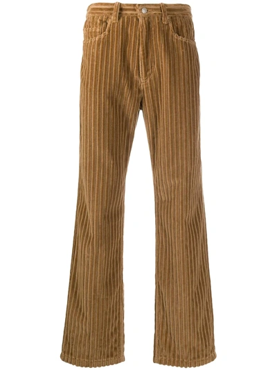 Shop Ami Alexandre Mattiussi Straight-fit Corduroy Trousers In Neutrals