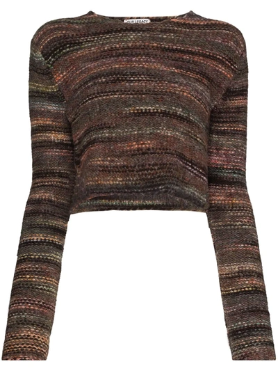 Shop Our Legacy Cropped Fair Isle Knit Jumper In Brown