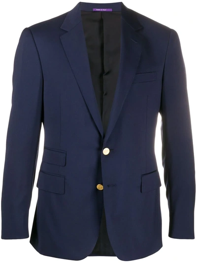 Shop Ralph Lauren Serge Tailored Blazer In Blue