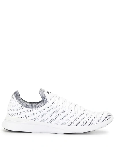 Shop Apl Athletic Propulsion Labs Techloom Wave Knitted Sneakers In White