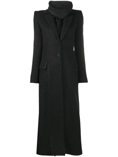 Shop Ssheena Long Wool-blend Coat In Black