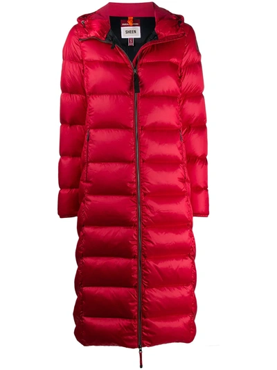 Shop Parajumpers Sharyl Quilted Long Bomber In Red