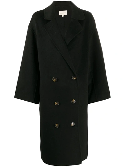 Loulou Studio Borneo Oversized Double-breasted Wool And Cashmere-blend Coat In Black