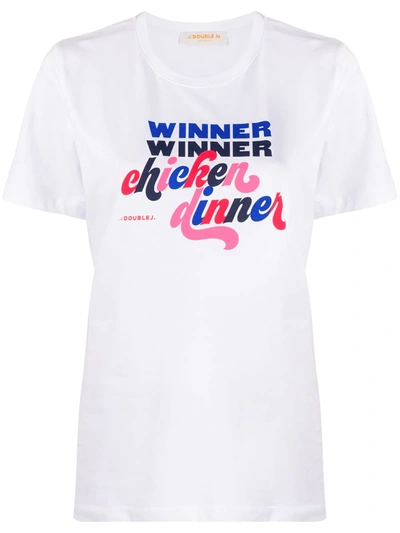 Shop La Doublej Winner Winner Chicken Dinner T-shirt In White