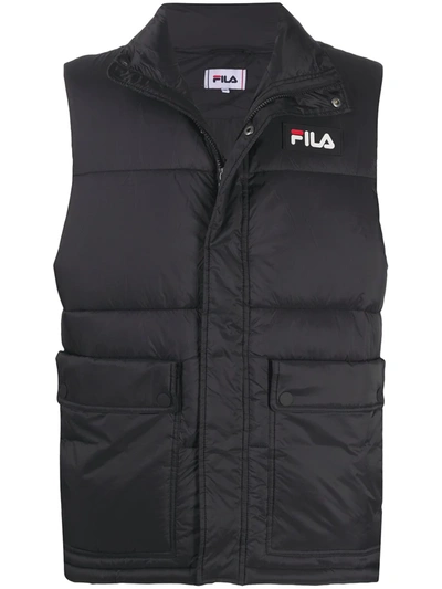 Shop Fila Embroidered Logo Gilet In Black