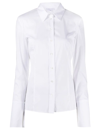 Shop Patrizia Pepe Classic Button-up Shirt In White