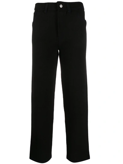 Shop Barrie High-waisted Knitted Trousers In Black