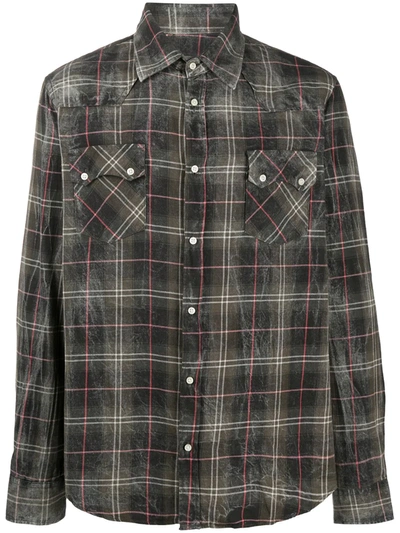 Shop Family First Plaid-check Shirt In Green