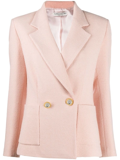 Shop Alessandra Rich Decorative Button Blazer In Neutrals