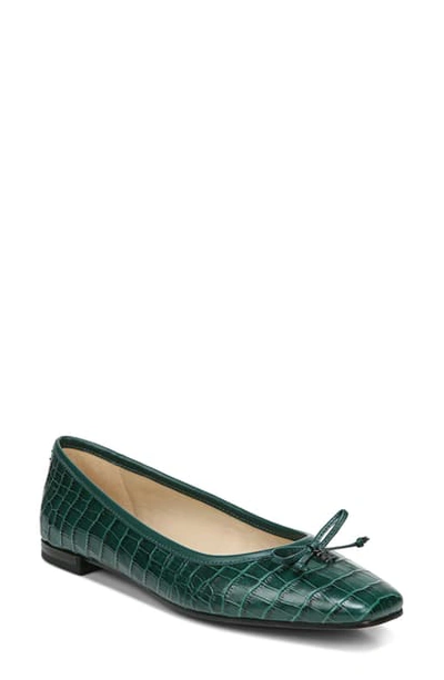 Shop Sam Edelman Jillie Flat In Green Ivy Leather