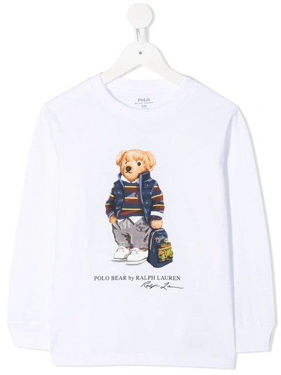 Shop Ralph Lauren Bear Motif Sweatshirt In White