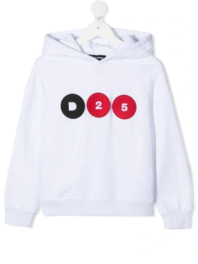 Shop Dsquared2 D25 Cotton Hoodie In White