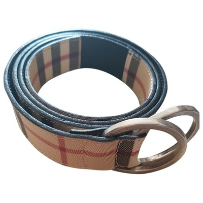 Pre-owned Burberry Beige Leather Belt