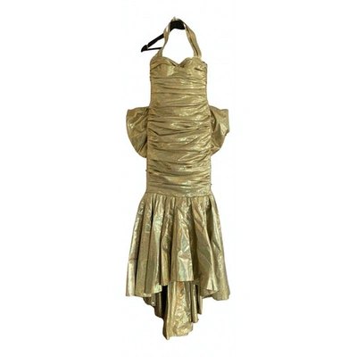 Pre-owned Moschino Silk Maxi Dress In Gold
