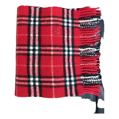 Pre-owned Burberry Red Wool Scarf