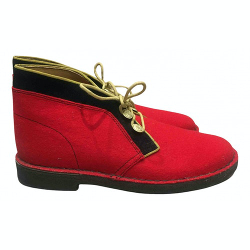 clarks red flats