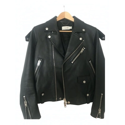 Pre-owned Coach Black Leather Leather Jacket