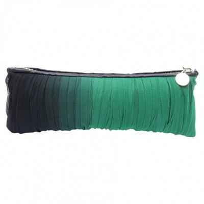 Pre-owned Stella Mccartney Leather Clutch Bag In Green
