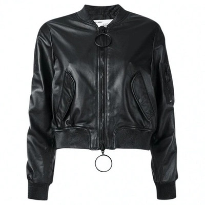 Pre-owned Off-white Leather Jacket In Black