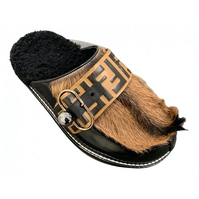 Pre-owned Fendi Brown Fur Mules & Clogs