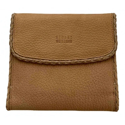 Pre-owned Stuart Weitzman Leather Wallet In Beige