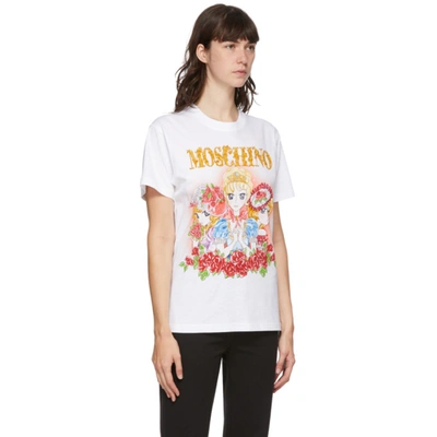 Shop Moschino White Anime T-shirt In J1001 White