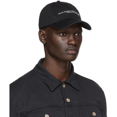 Shop Palm Angels Black  Airlines Cap In Black/white