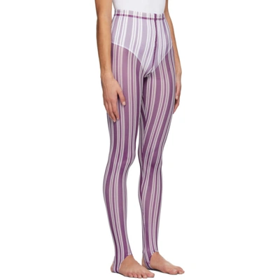 Shop Chopova Lowena Purple Striped Leggings