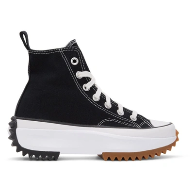 Shop Converse Black Run Star Hike High-top Sneakers In Black/white/gum