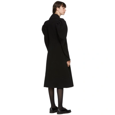Shop Jw Anderson Black Shoulder Pleat Coat In 999 Black