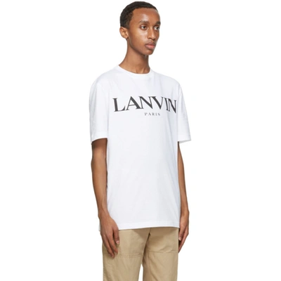 Shop Lanvin White Logo T-shirt In 01 Optic Wh