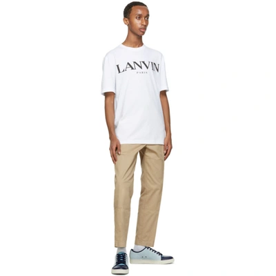 Shop Lanvin White Logo T-shirt In 01 Optic Wh