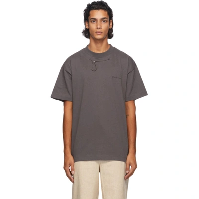 Shop Jacquemus Grey Le T-shirt Olive T-shirt In Anthracite