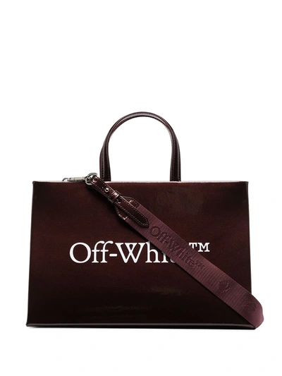 Shop Off-white Box Leather Tote Bag In Purple