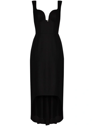Shop Alexander Mcqueen Sweetheart Oxbridge Flannel Dress In Black