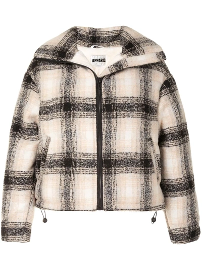 Shop Apparis Marianny Plaid Oversized Coat In Neutrals