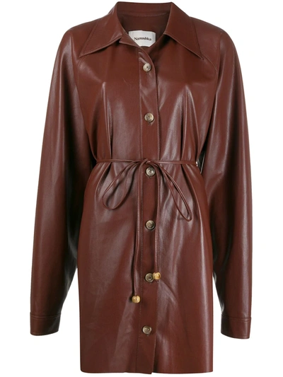 JOY FAUX LEATHER SHIRT DRESS