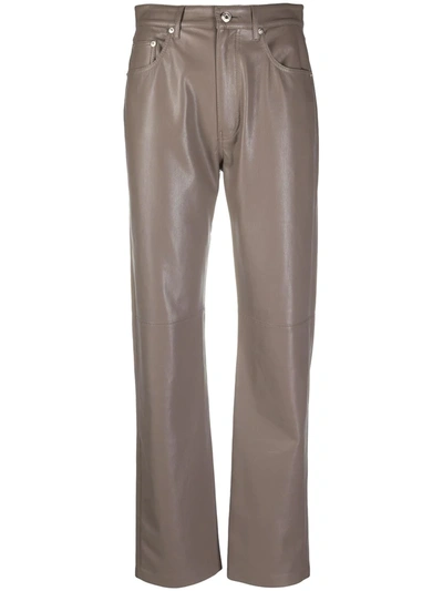 Shop Nanushka Vinni Straight-leg Trousers In Grey