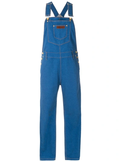 Shop Amapô Denim Straight Uungarees In Blue