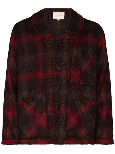 Shop Nicholas Daley Check Pattern Shirt Jacket In Red