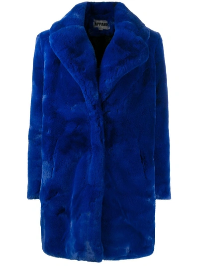 SINGLE-BREASTED FAUX FUR COAT