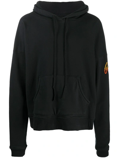 Shop Greg Lauren California Embroidered Hoodie In Black