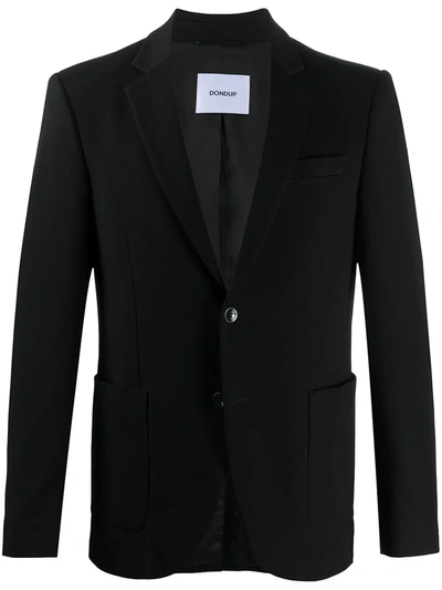 Shop Dondup Notched Lapel Single-breasted Blazer In Black